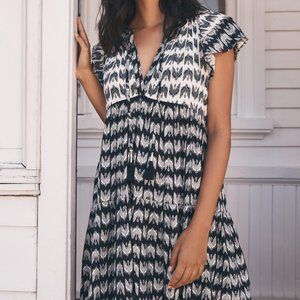047 Anthropologie Ruffle-Sleeve  Mini Dress x Kenzie Parrott / Small